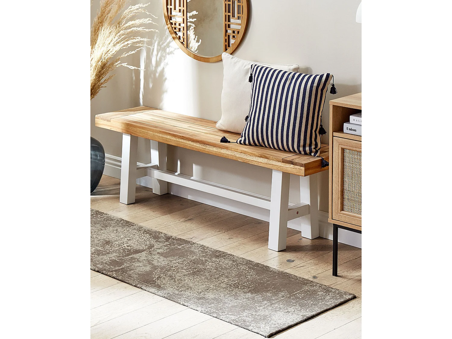 Vloerkleed katoen taupe/grijs 60 x 180 cm BEYKOZ