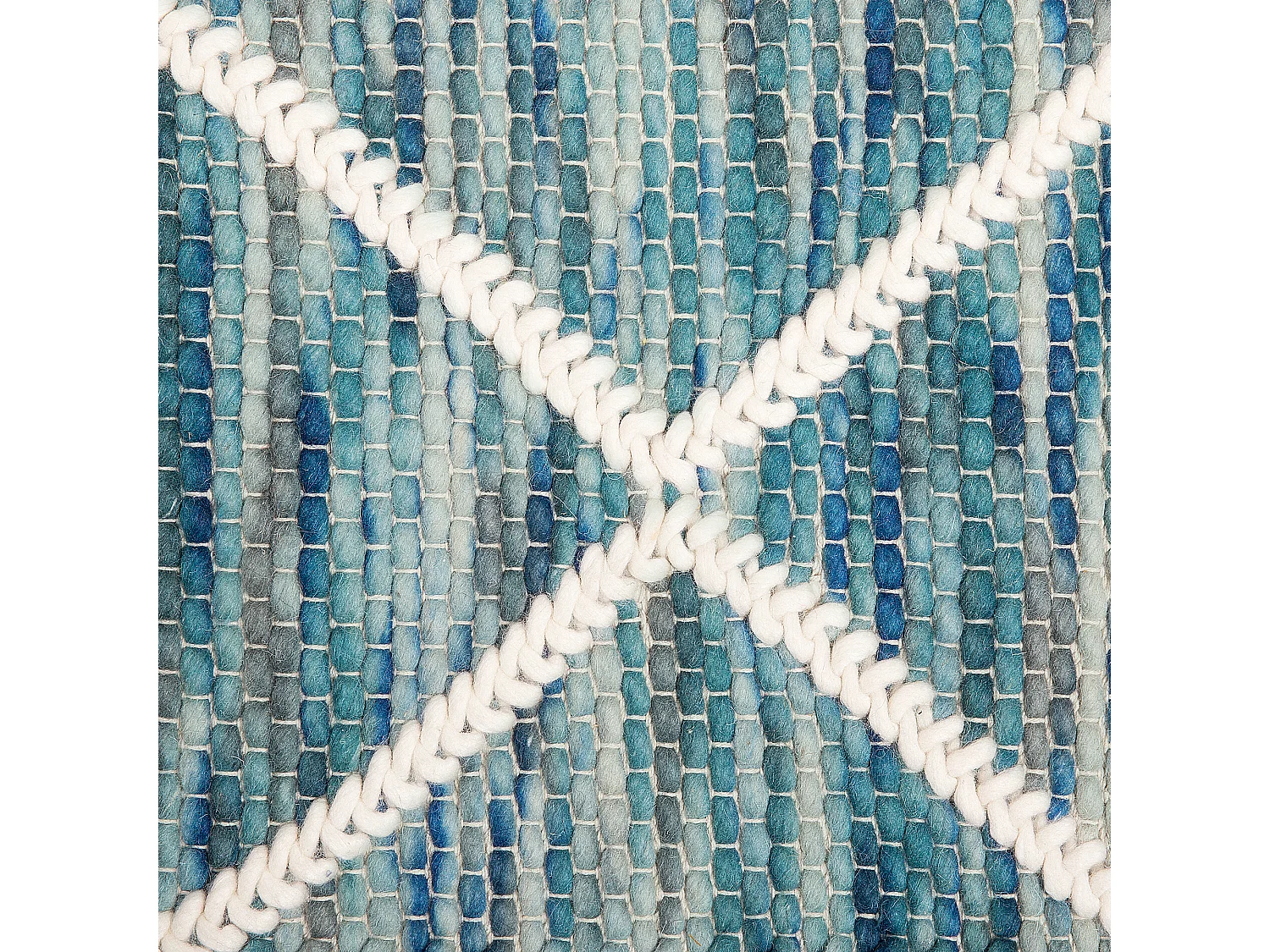 Moderner Teppich in Blau aus Wolle Polyester Baumwolle Rechteckig 140 x 200 cm