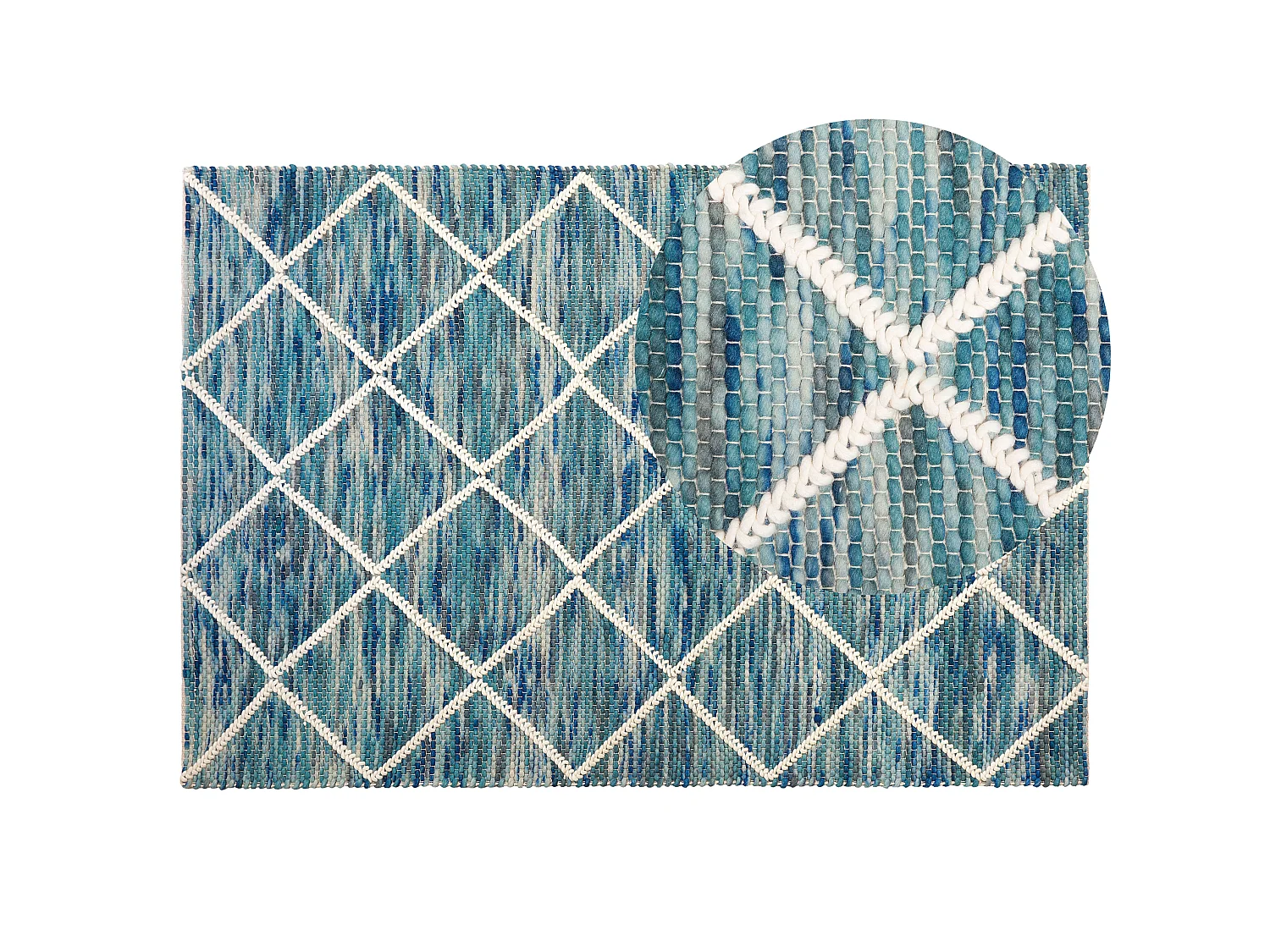Rug BELENLI Blue 140 x 200 cm Wool