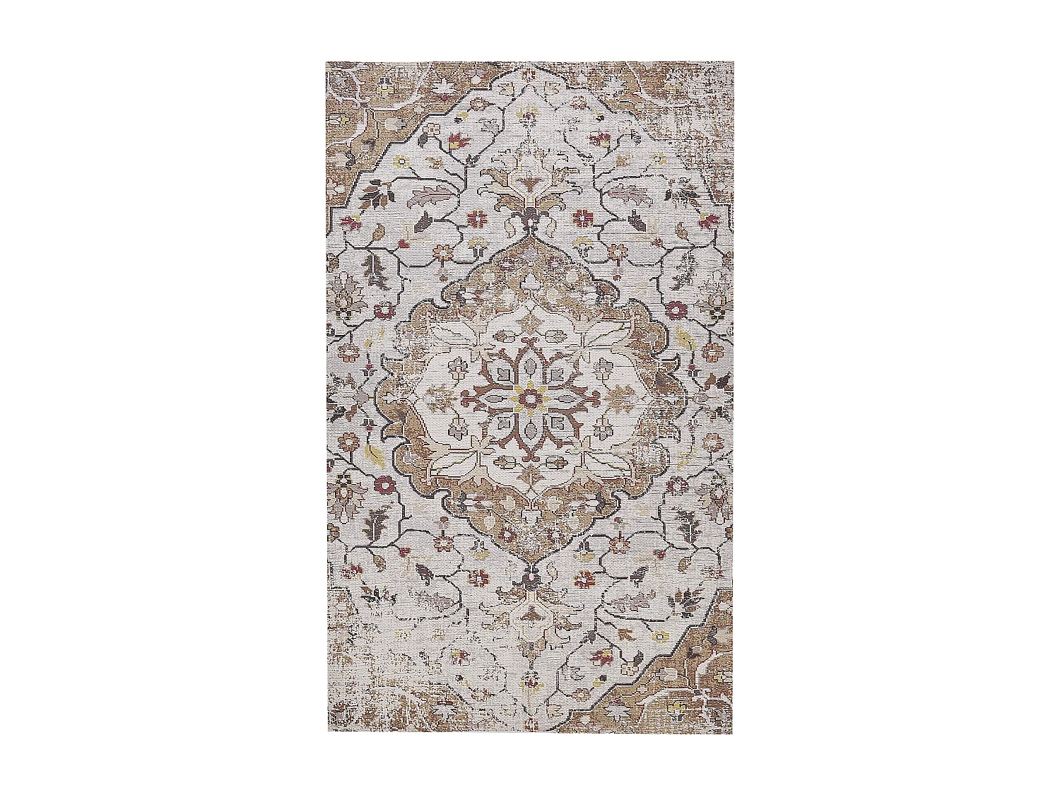 Orientalischer Teppich beige / braun Kurzflor rechteckig 150 x 230 cm Kattakkada