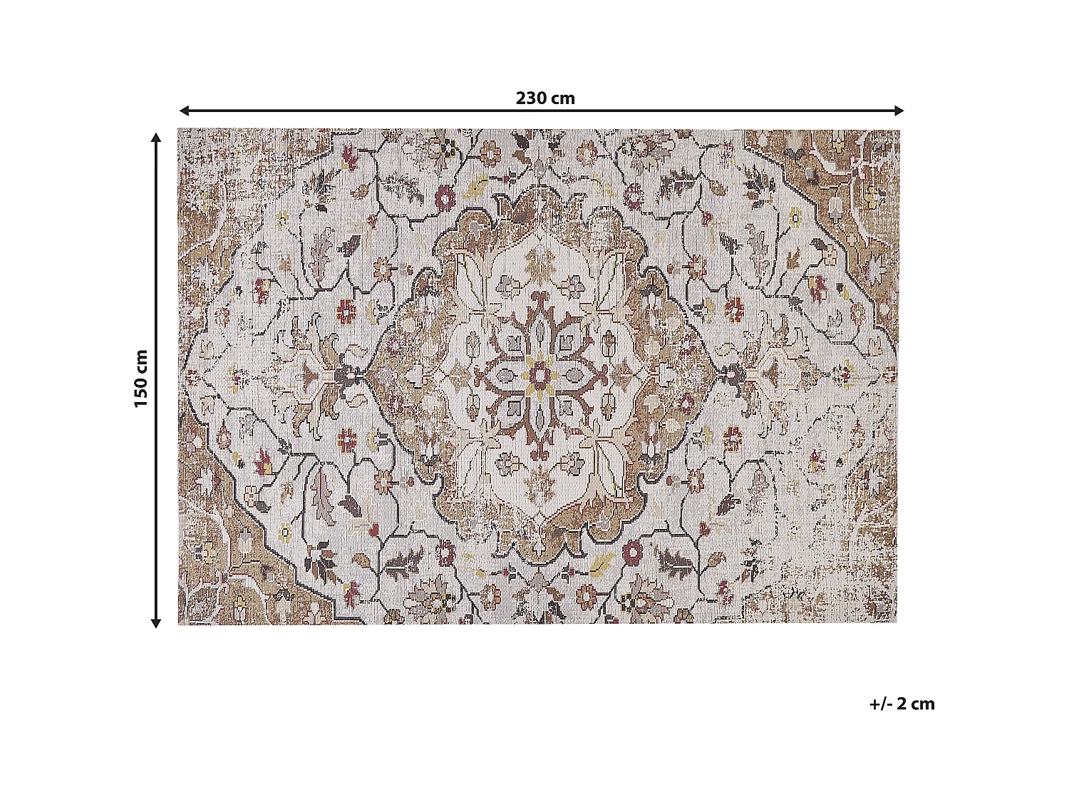 Orientalischer Teppich beige / braun Kurzflor rechteckig 150 x 230 cm Kattakkada