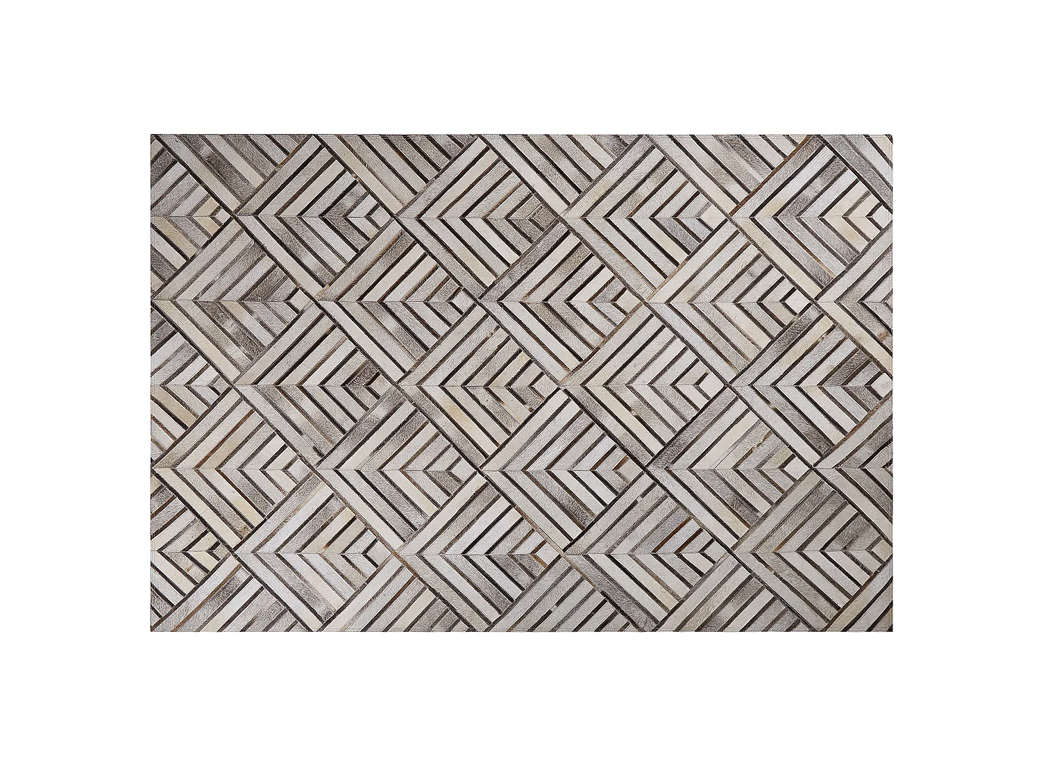 Rechteckiger Lederteppich beige geometrisches Muster 140x200 cm Tekir