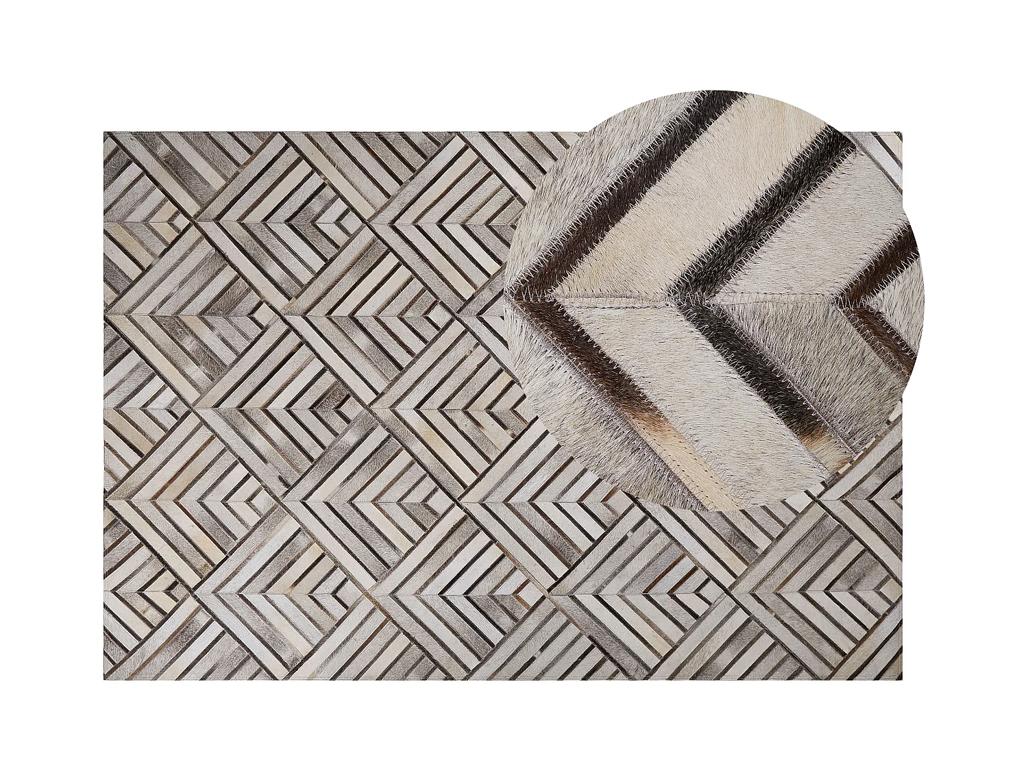 Tapis TEKIR Beige 140 x 200 cm Cuir