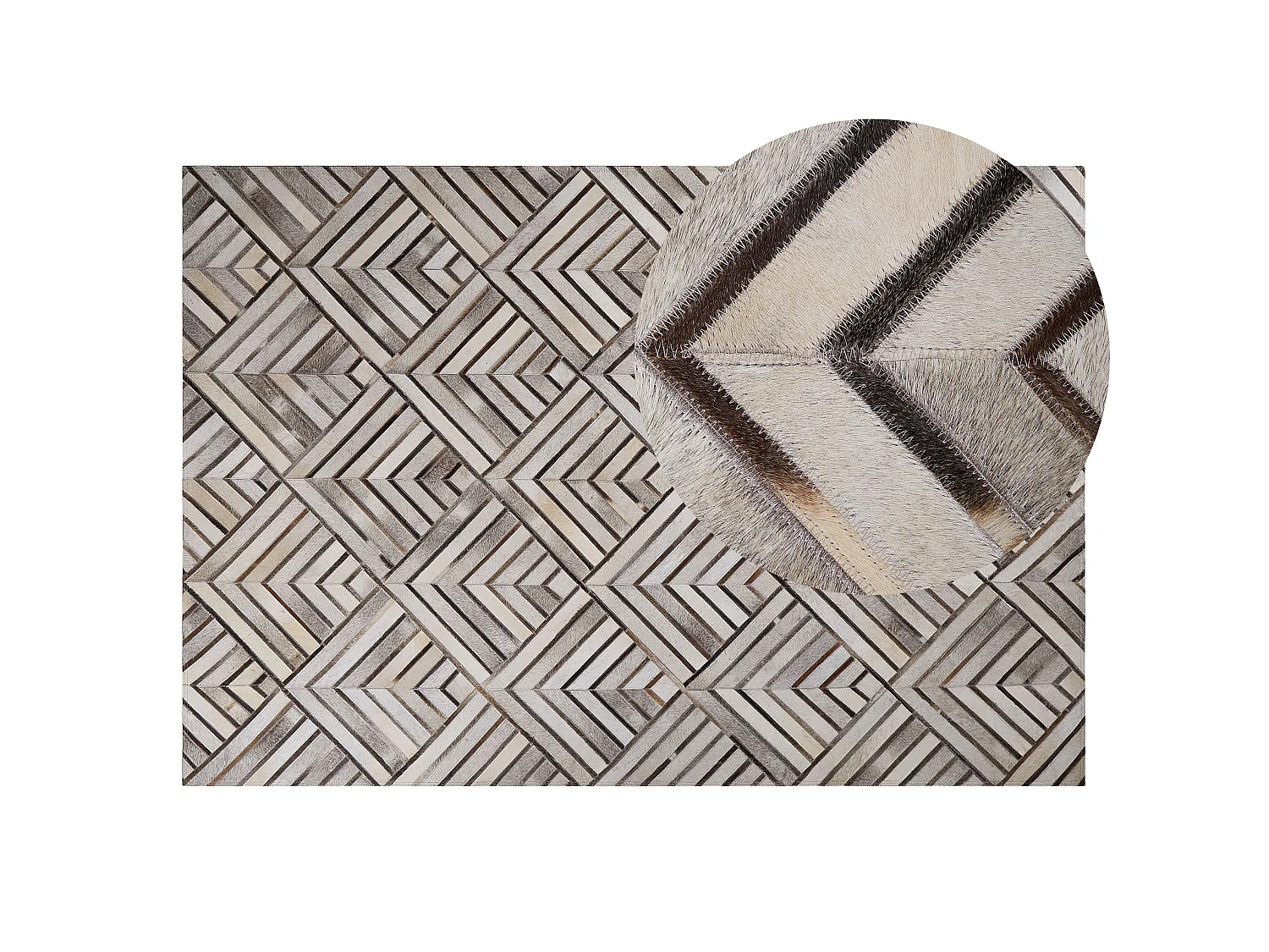 Teppich TEKIR 140 x 200 cm Echtleder Beige