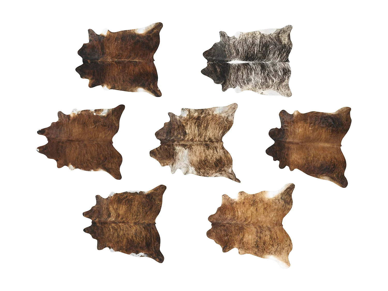 Tapis en peau de vache NASQU Marron clair 3-4 m² Cuir