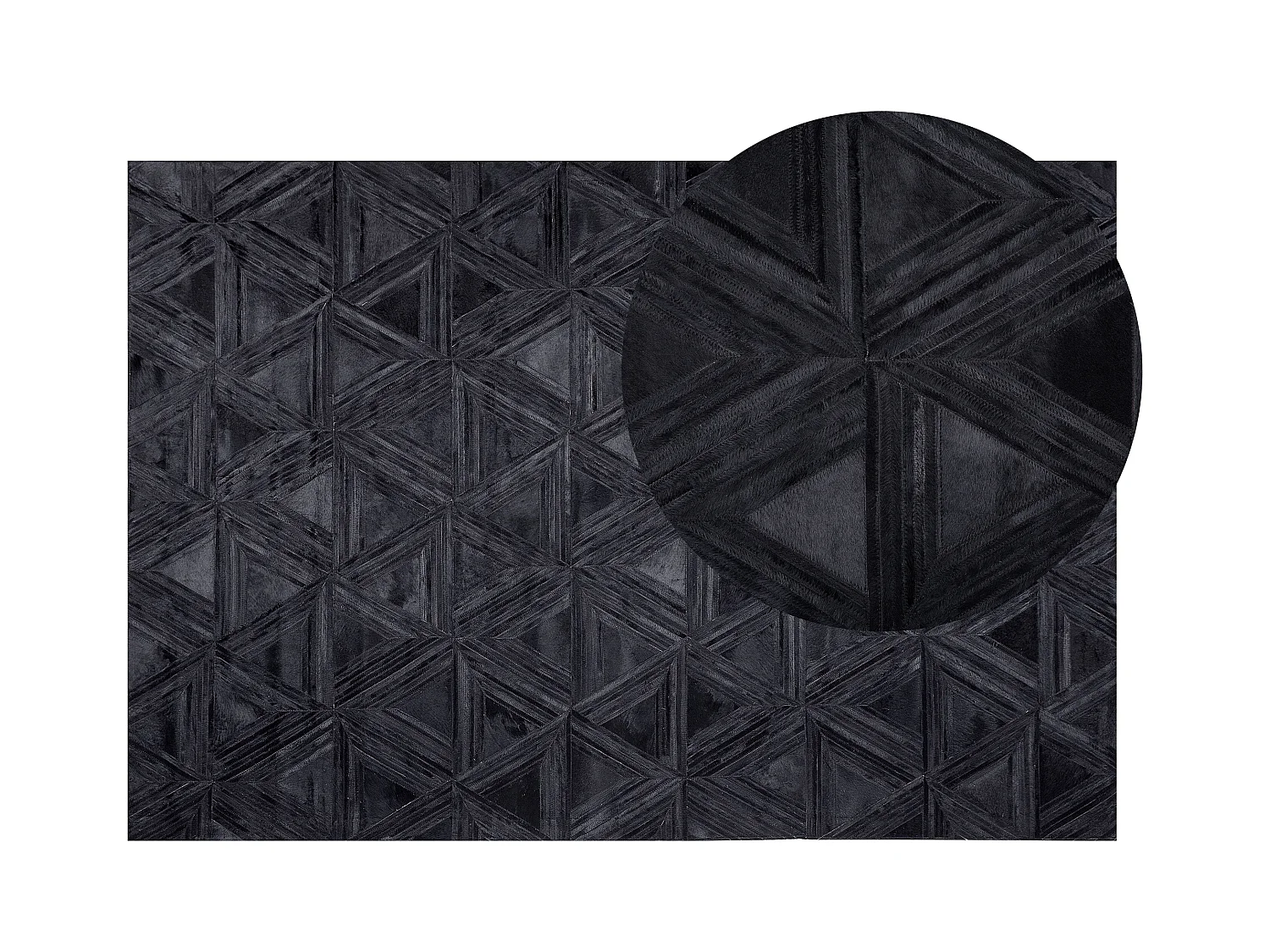 Tapis KASAR Noir 140 x 200 cm Cuir