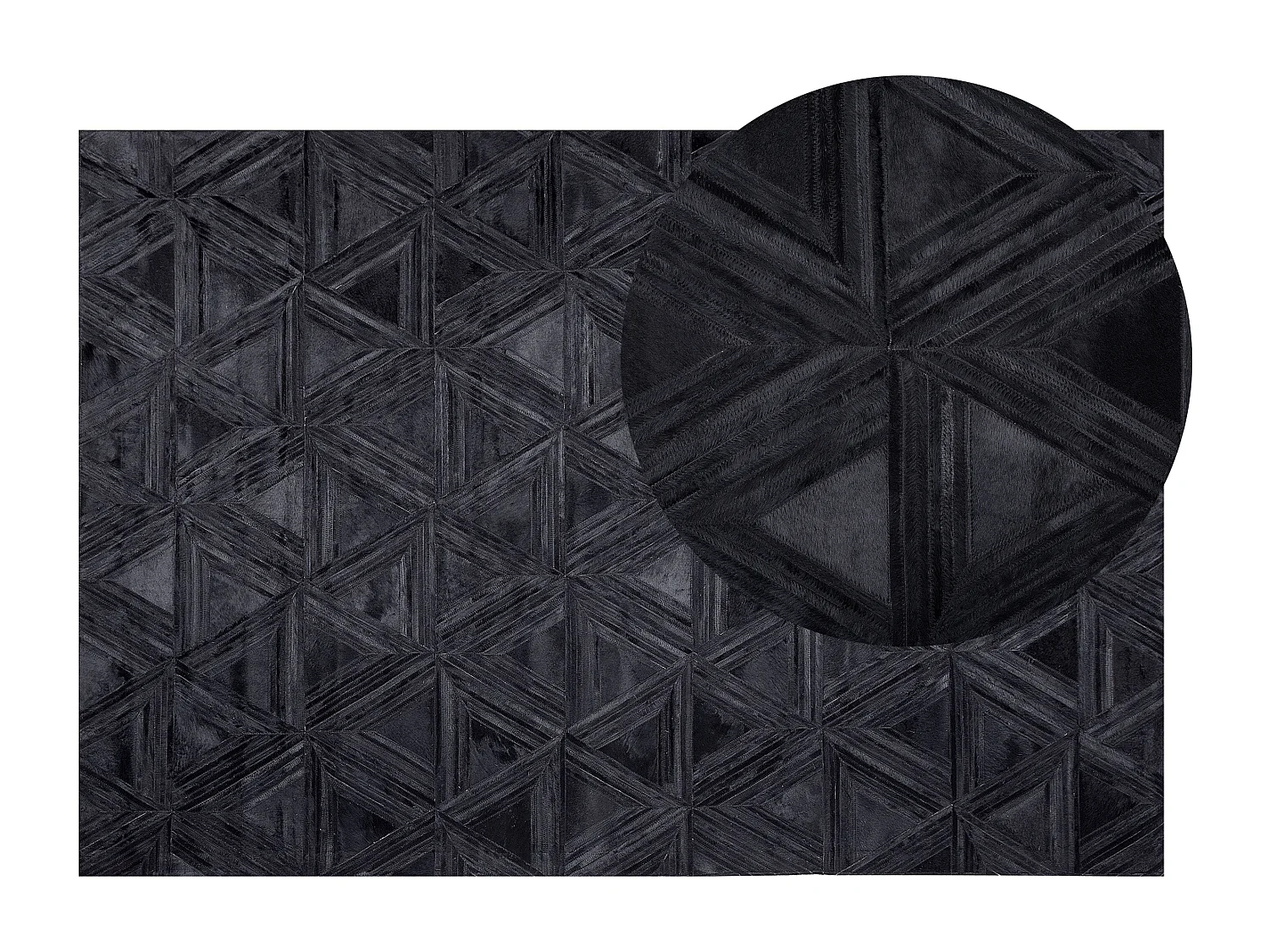 Tapis KASAR Noir 140 x 200 cm Cuir
