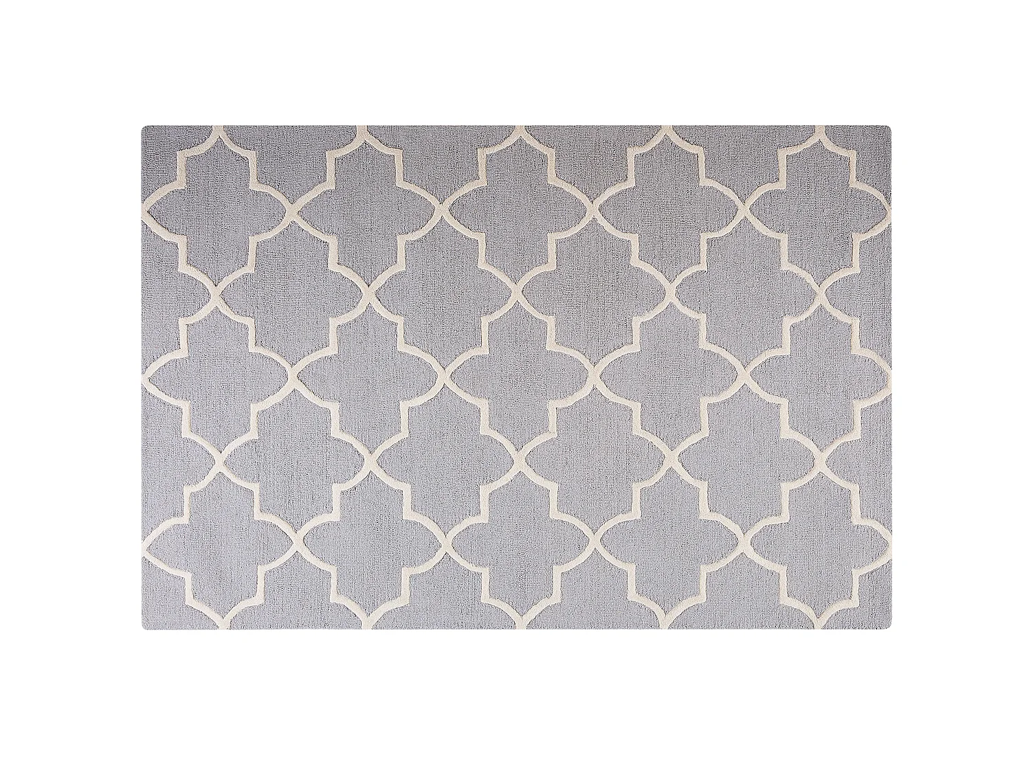 Moderner Teppich in Grau mit Muster in hellem Beige 140x 200 cm Silvan