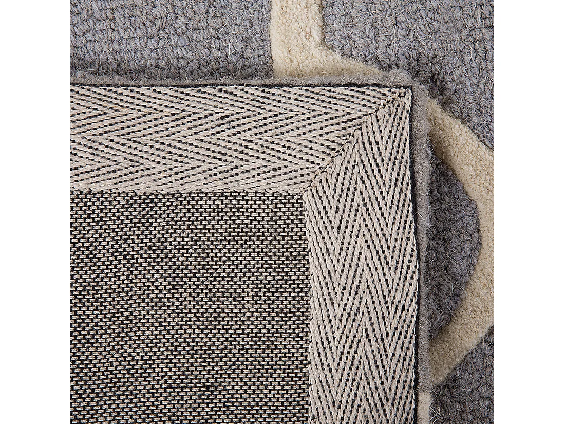 Moderner Teppich in Grau mit Muster in hellem Beige 140x 200 cm Silvan