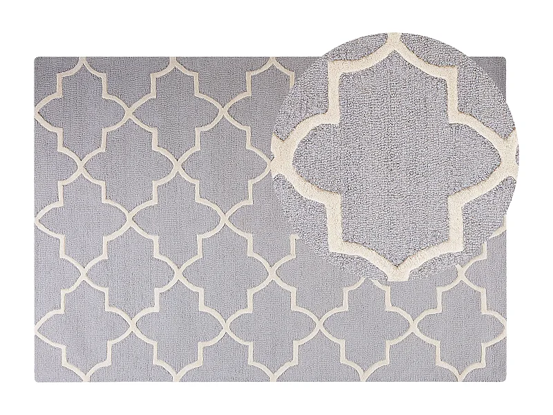 Tapis SILVAN Gris clair 140 x 200 cm Laine