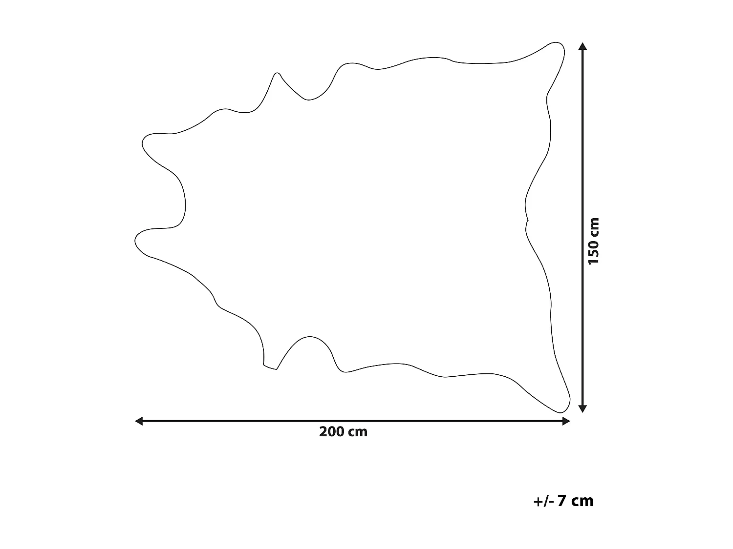 Kunstfell-Teppich Kuh schwarz / weiß 150 x 200 cm BOGONG