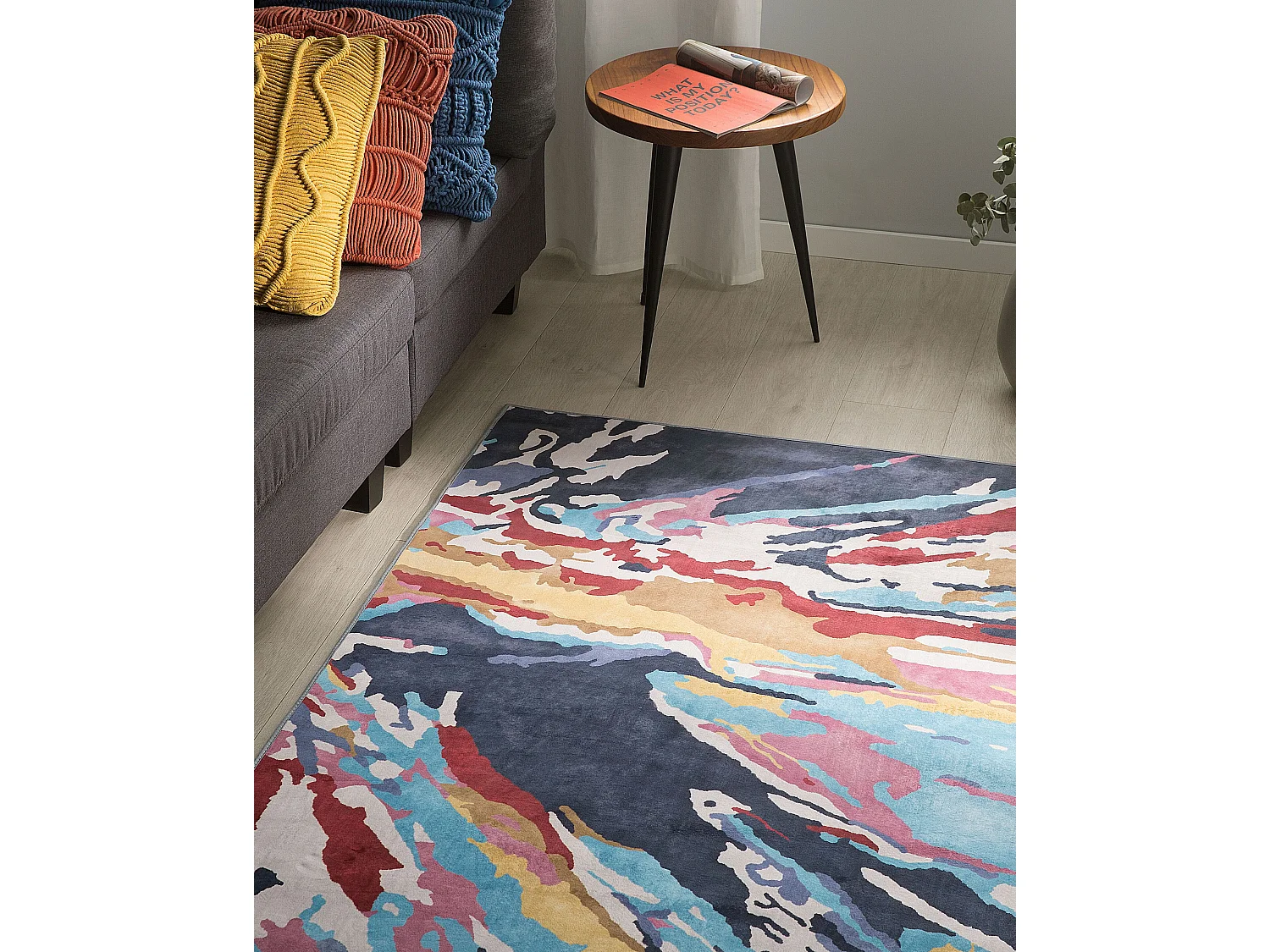 Vloerkleed polyester meerkleurig 140 x 200 cm KARABUK