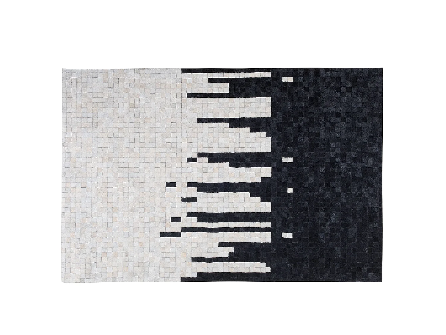 Teppich BOLU 160 x 230 cm Echtleder Schwarz