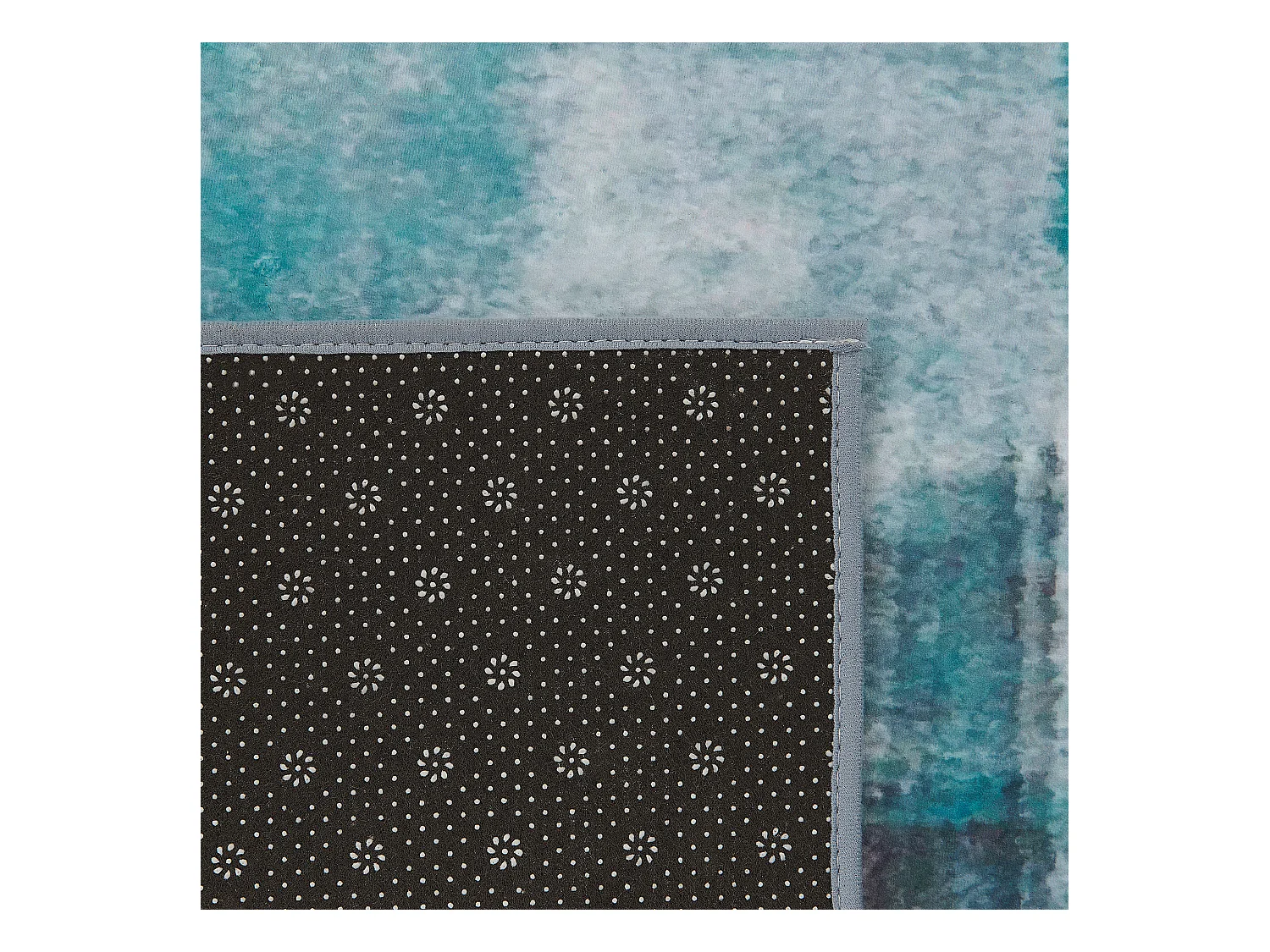 Teppich Rechteckig blau 80x150cm Modern Abstrakt Kurzflor Trabzon