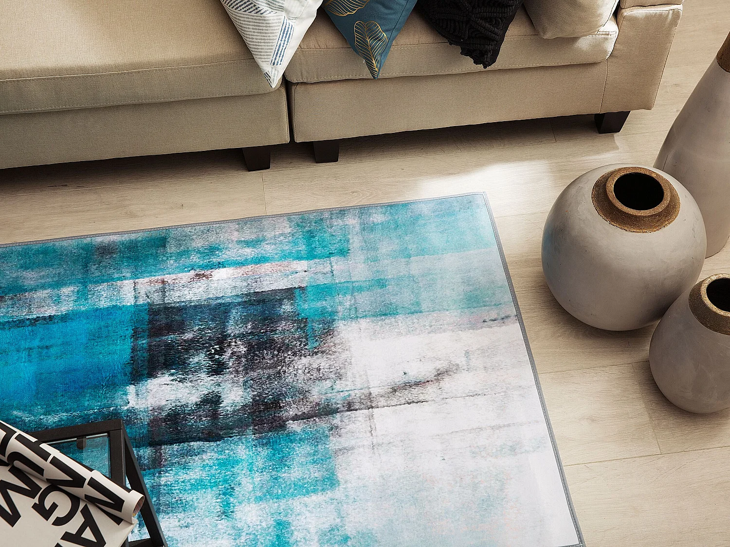 Tapis bleu 80 x 150 cm TRABZON