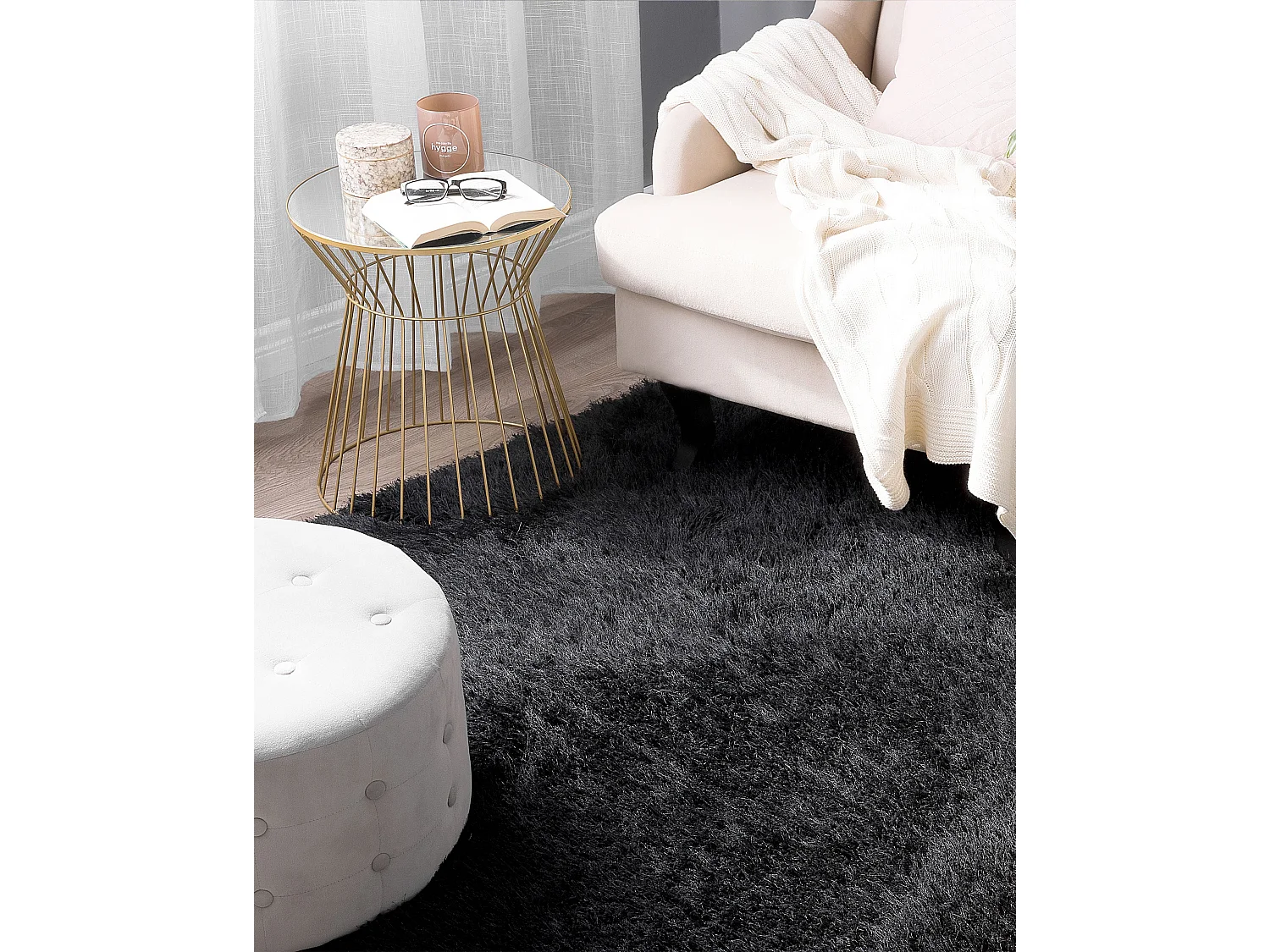 Alfombra negra 160 x 230 cm CIDE