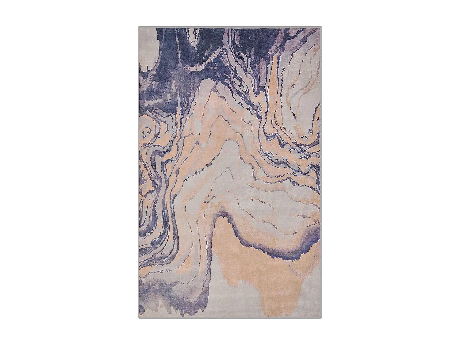 Vloerkleed polyester beige/blauw 140 x 200 cm GEBZE