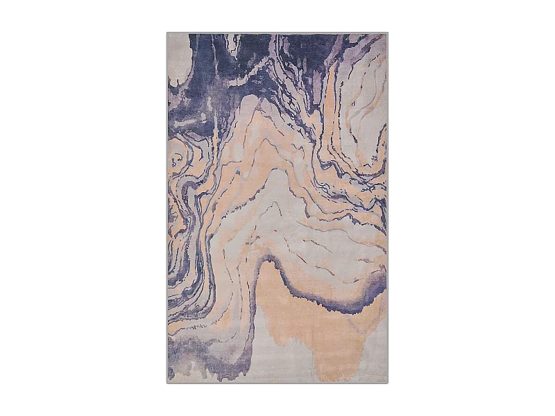 Teppich rechteckig beige / blau Modern Abstrakt 140 x 200 cm Kurzflor Gebze