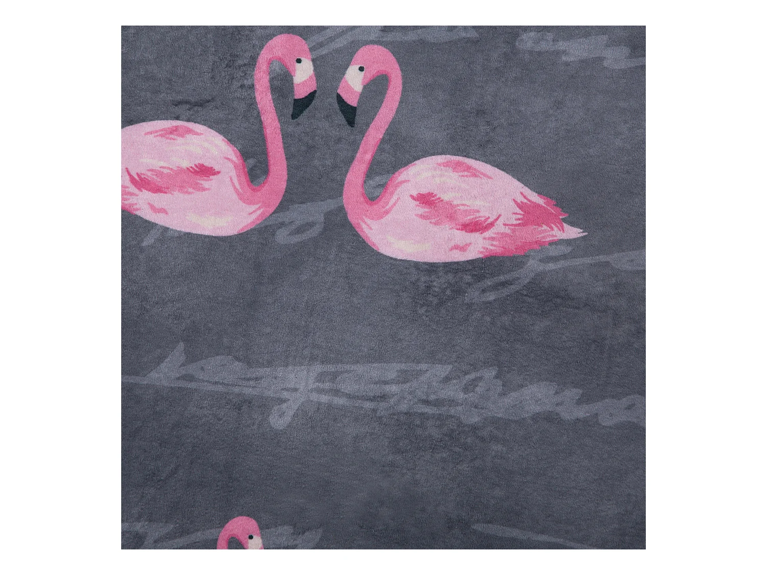 Teppich grau Flamingo-Muster ⌀ 120 cm rund Kerte