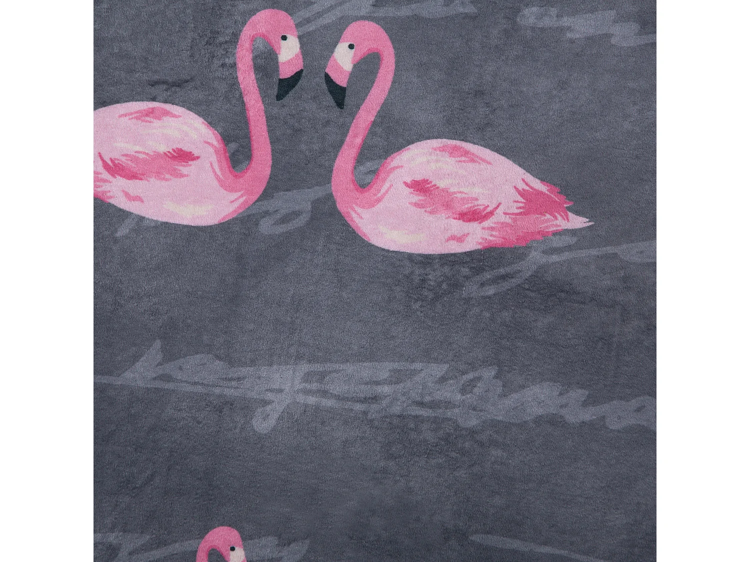 Dywan okrągły we flamingi ⌀ 120 cm szary KERTE