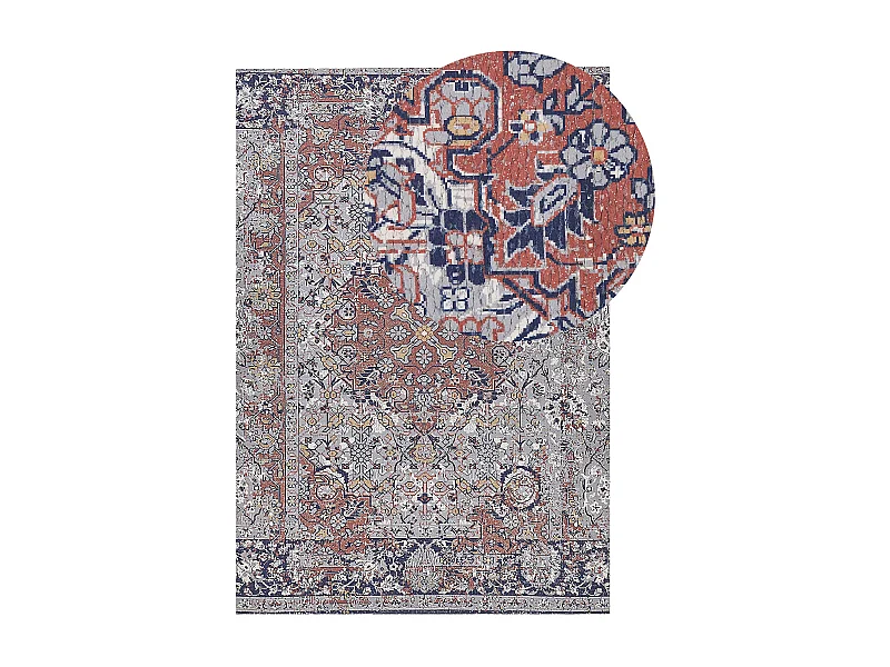 Orientalischer Teppich Kurzflor rechteckig 140 x 200 cm mehrfarbig Korgan