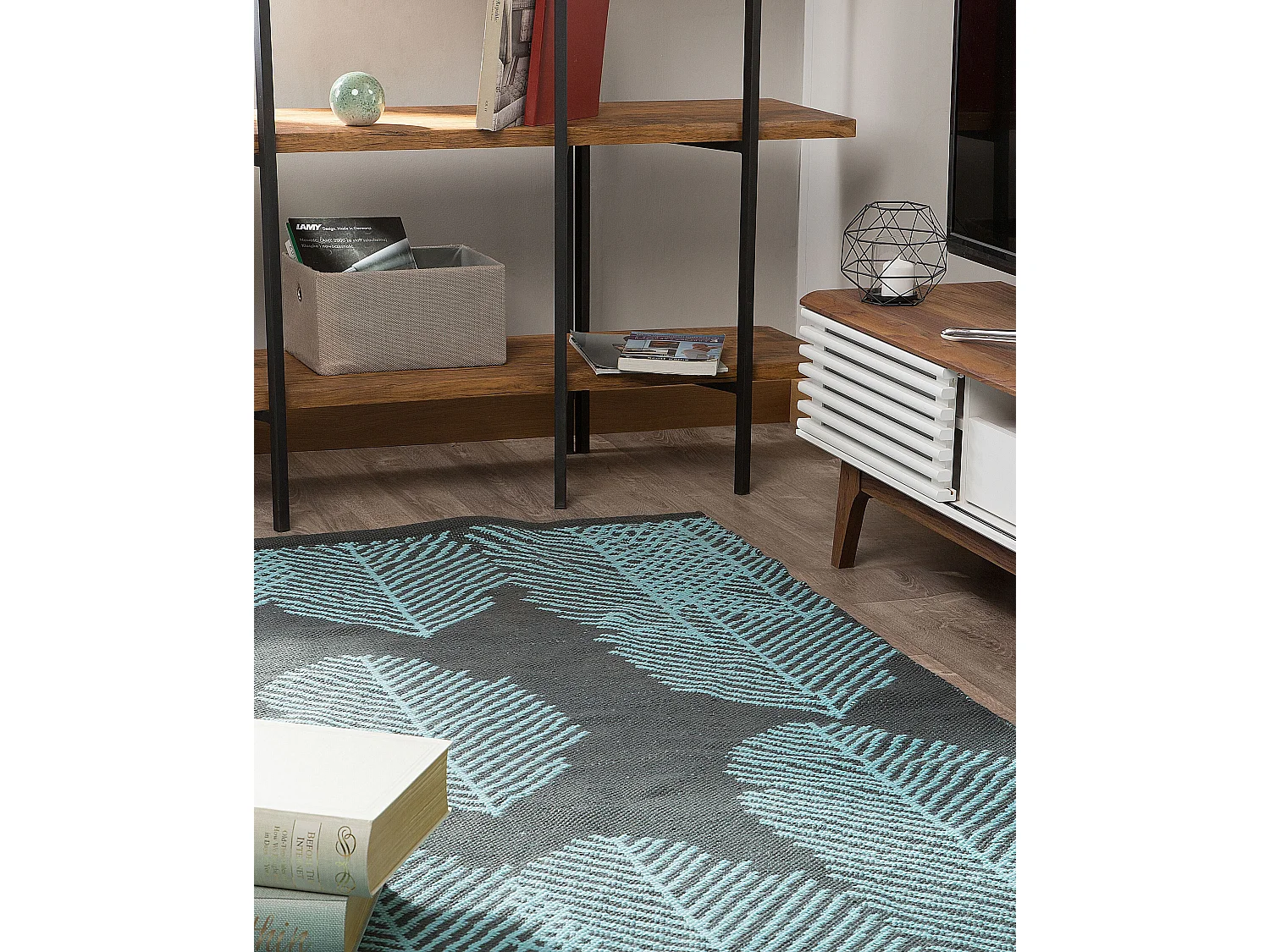 Tapis d'extérieur MEZRA Noir 140 x 200 cm Réversible