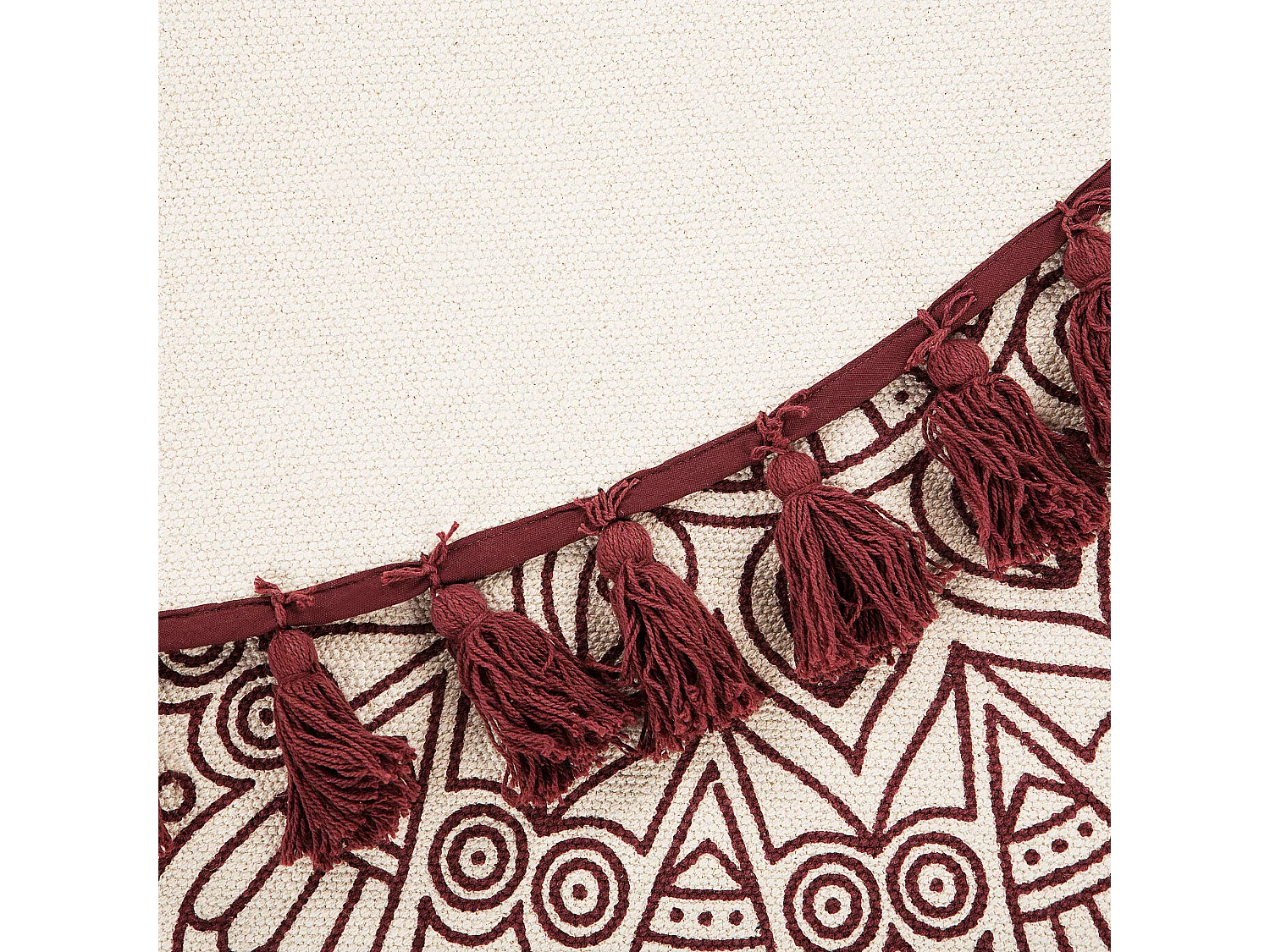 Dywan okrągły bawełniany orientalny nadruk ø 120 cm kremowo-czerwony AYAKLI