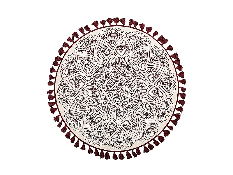 Tapis AYAKLI Rouge ø 120 cm Coton