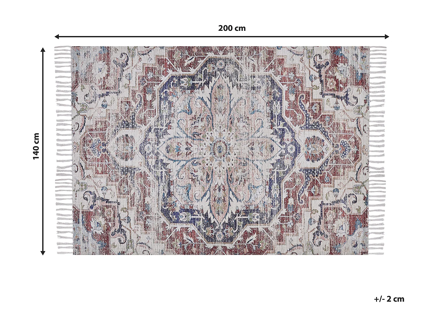 Vloerkleed polyester meerkleurig 140 x 200 cm KELKIT