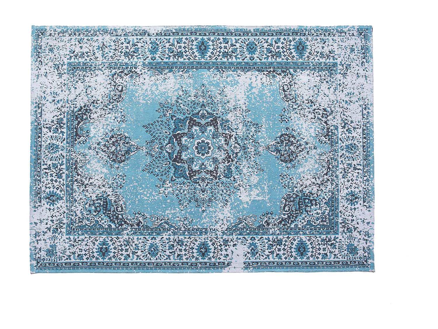 Moderner Teppich in Blau Vintage Stil Rechteckig 140 x 200 cm Almus