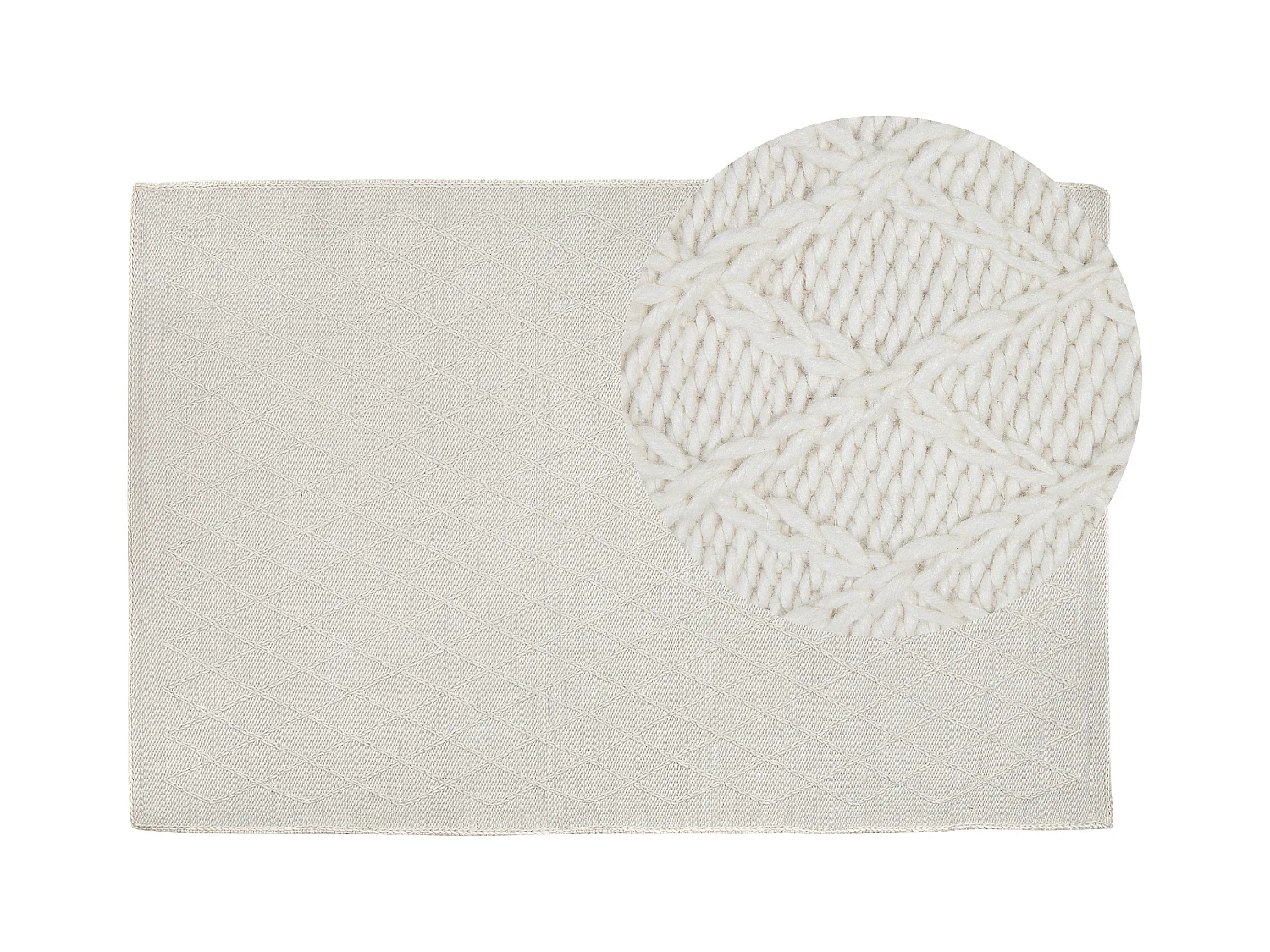 Tapis ERZIN Blanc cassé 140 x 200 cm Laine