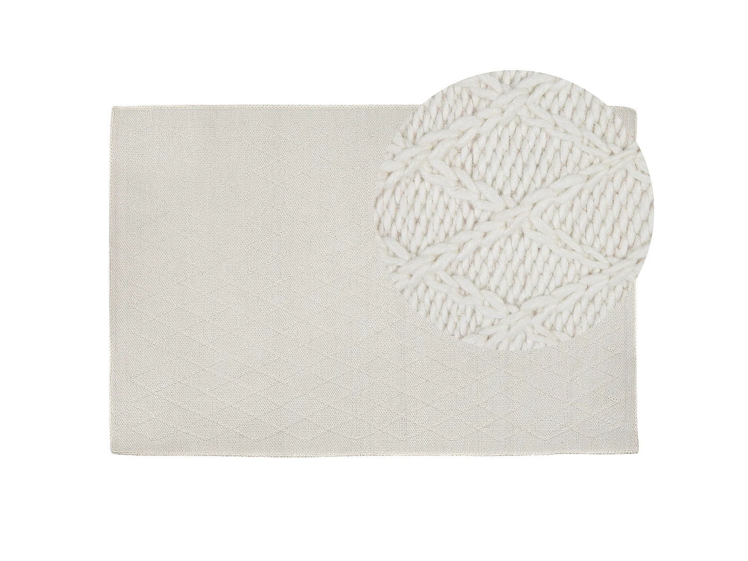 Vloerkleed wol crème 140 x 200 cm ERZIN