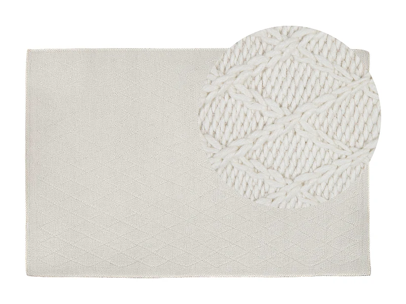 Tapis ERZIN Blanc cassé 140 x 200 cm Laine