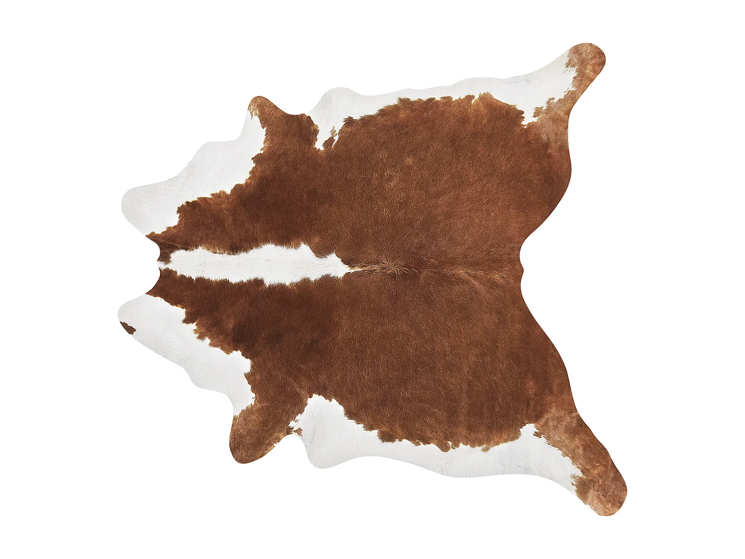 Vloerkleed koeienhuid bruin en wit 3-4 m² NASQU
