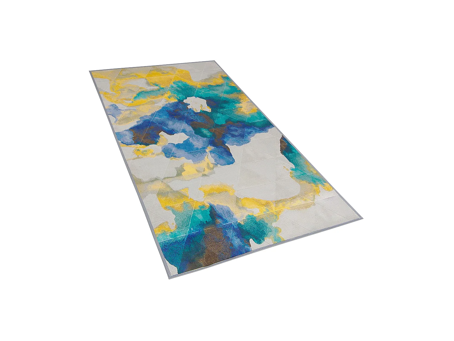 Teppich rechteckig bunt Modern 80 x 150 cm Kurzflor Designteppich Ceyhan