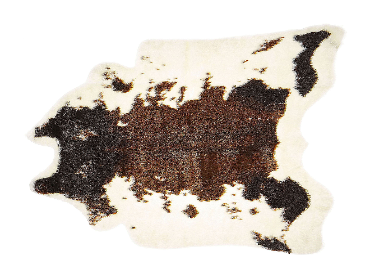 Tapis Peau De Vache Luxe - Marron Et Blanc - 152x152 Cm - Déco Intérieur Moderne