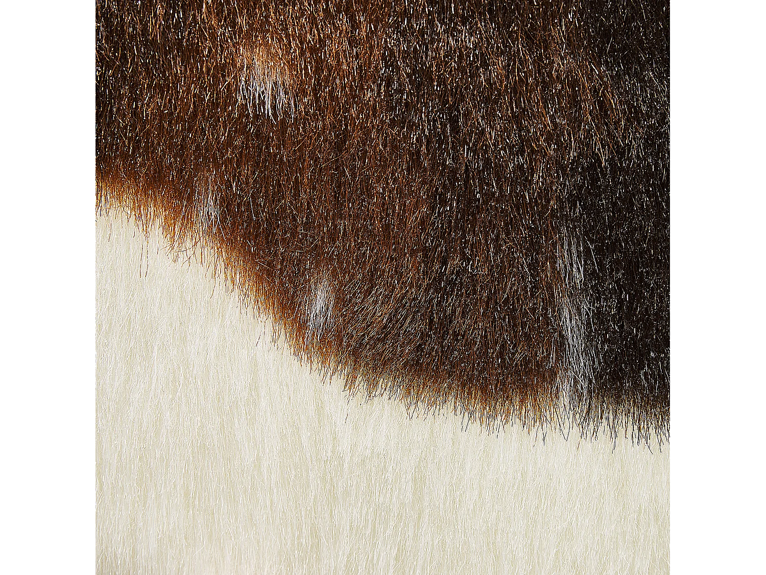 Kunstfell-Teppich Kuh weiss / braun 90 cm NAMBUNG