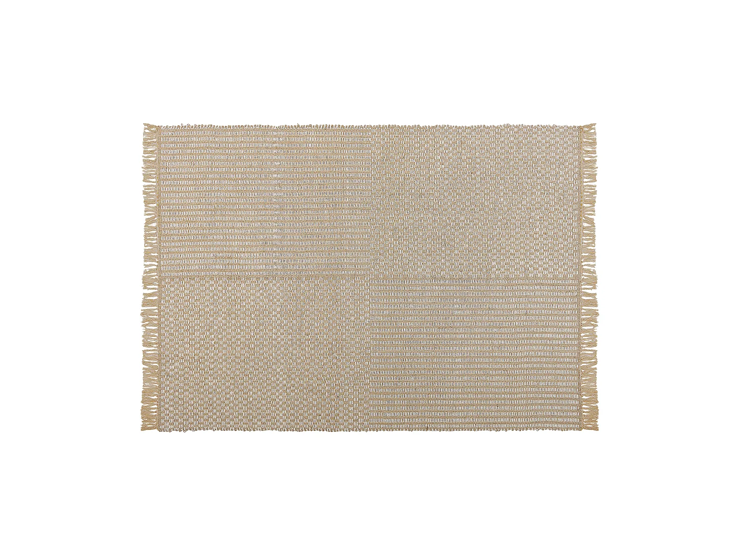 Rechteckiger Boho Teppich Jute Baumwolle mit Fransen beige 140 x 200 cm Adabag