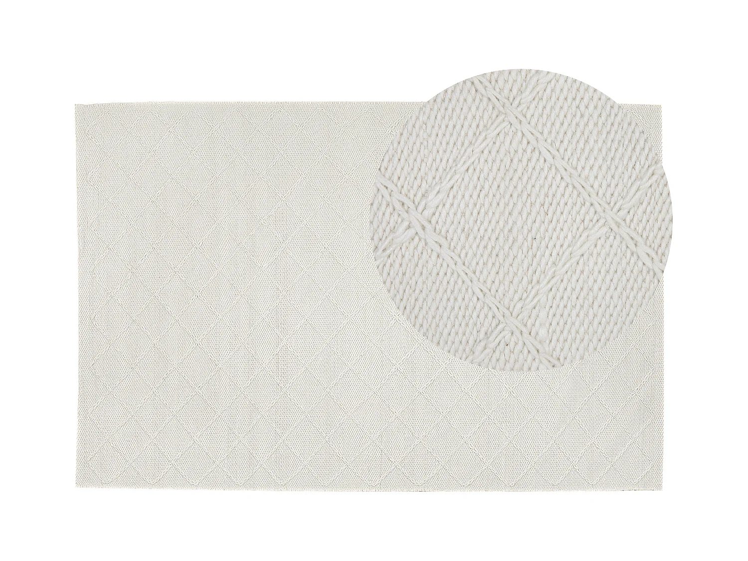 Tapis ELLEK Blanc 160 x 230 cm Laine
