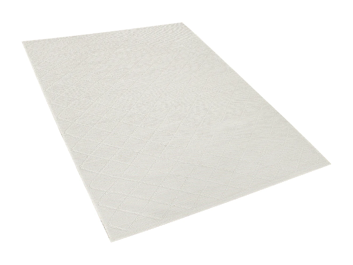 Eleganter handgewebter cremeweißer Wollteppich 160 x 230 cm Ellek