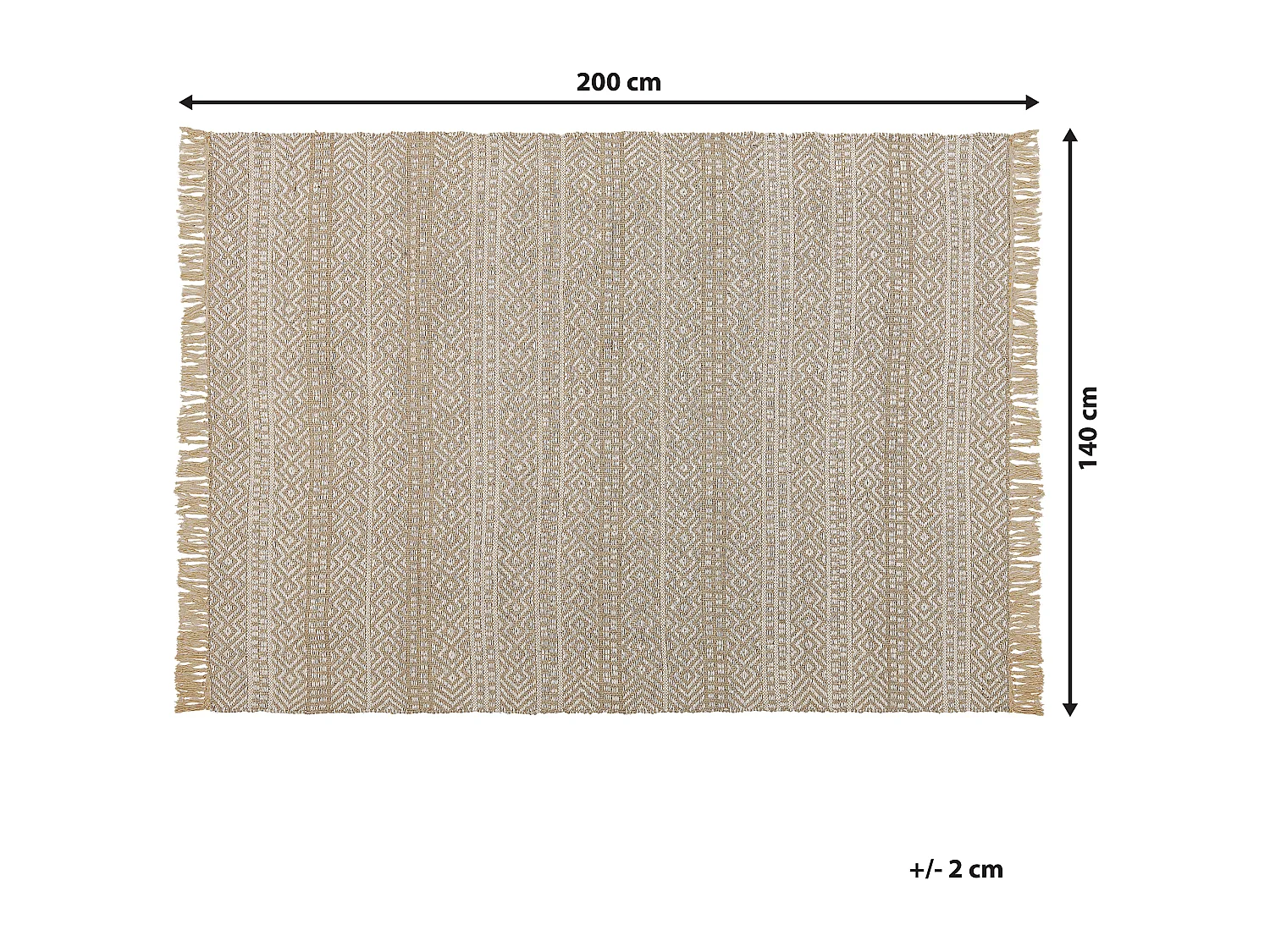 Vloerkleed jute beige 140 x 200 cm DORTYOL
