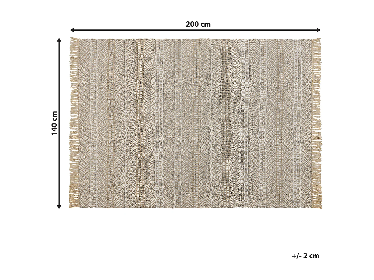 Vloerkleed jute beige 140 x 200 cm DORTYOL
