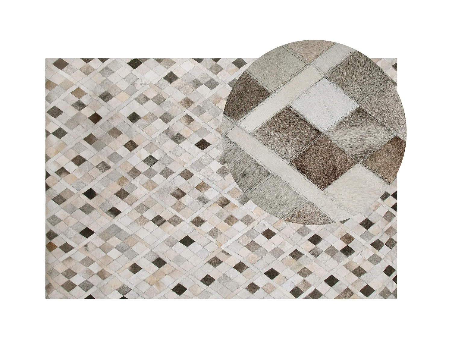 Tapis HIRKA Gris 140 x 200 cm Cuir