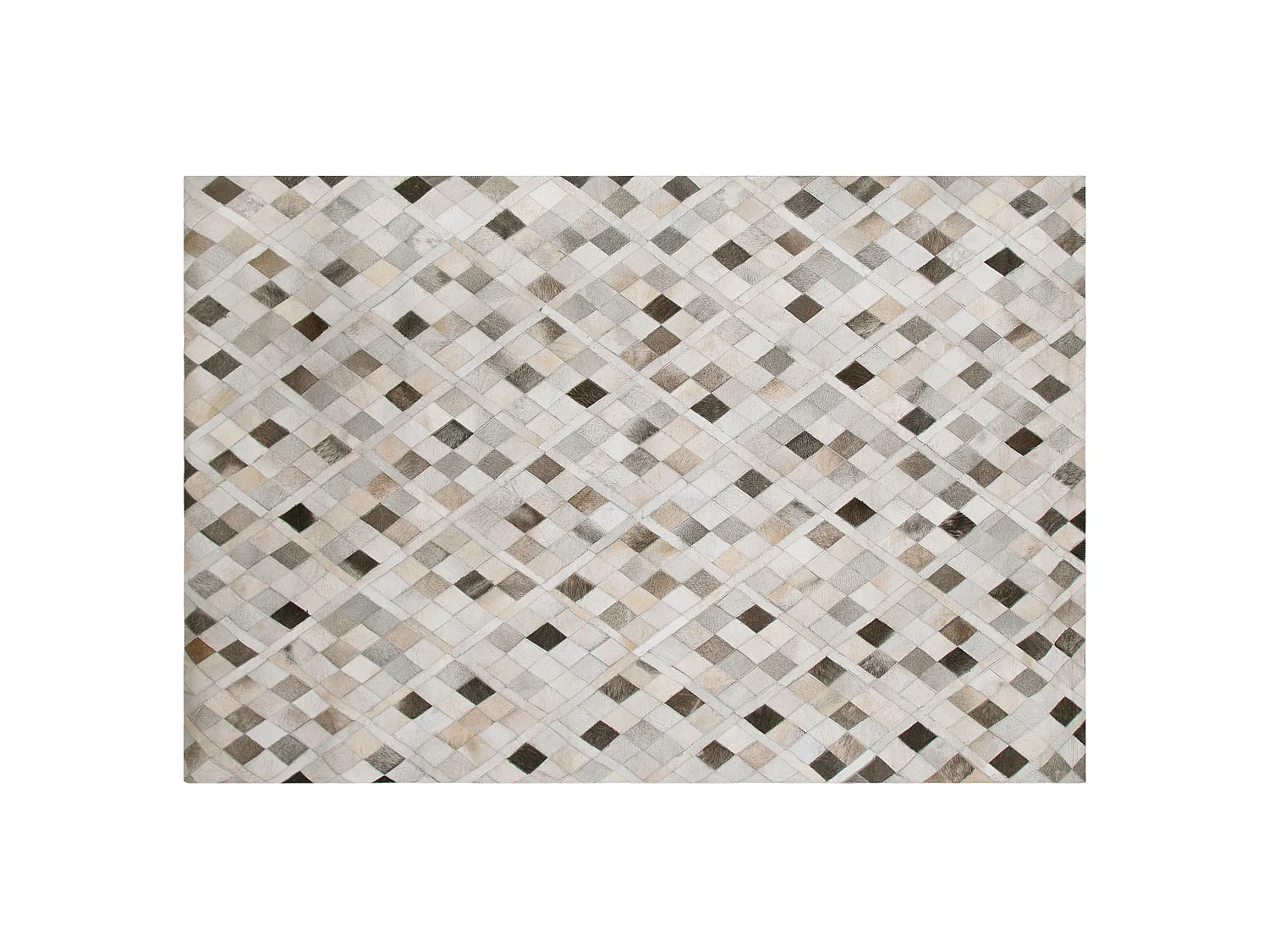Teppich HIRKA 140 x 200 cm Echtleder Grau