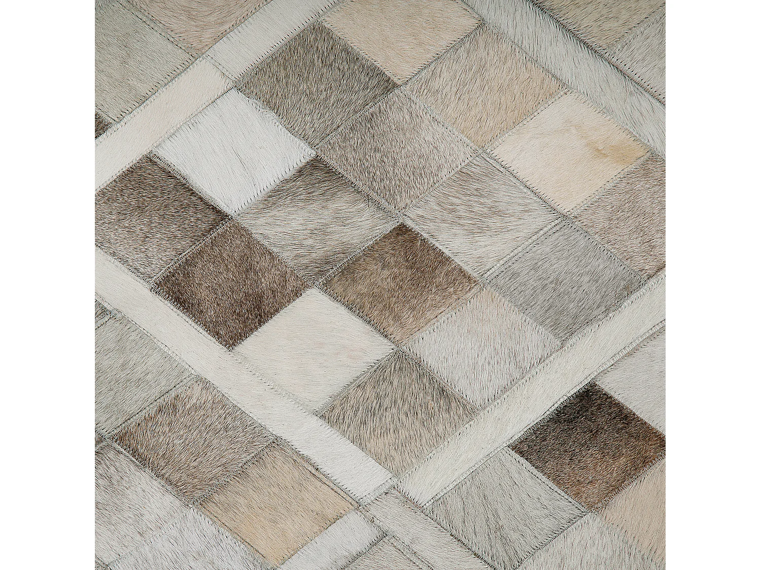 Teppich HIRKA 140 x 200 cm Echtleder Grau