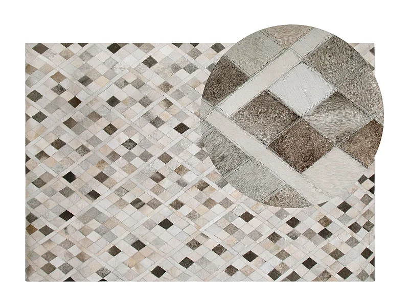 Tappeto in pelle multicolore 140 x 200 cm HIRKA