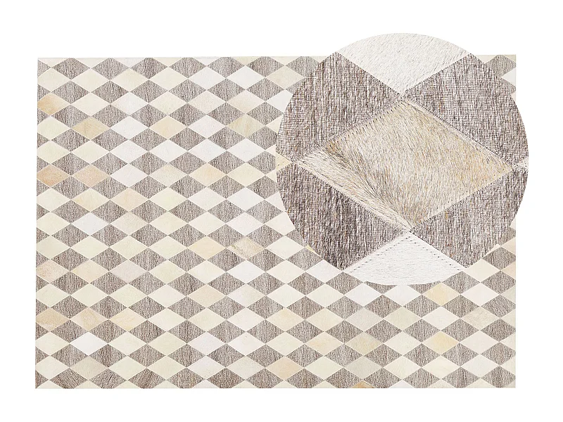 Tapis SESLICE Beige 140 x 200 cm Cuir