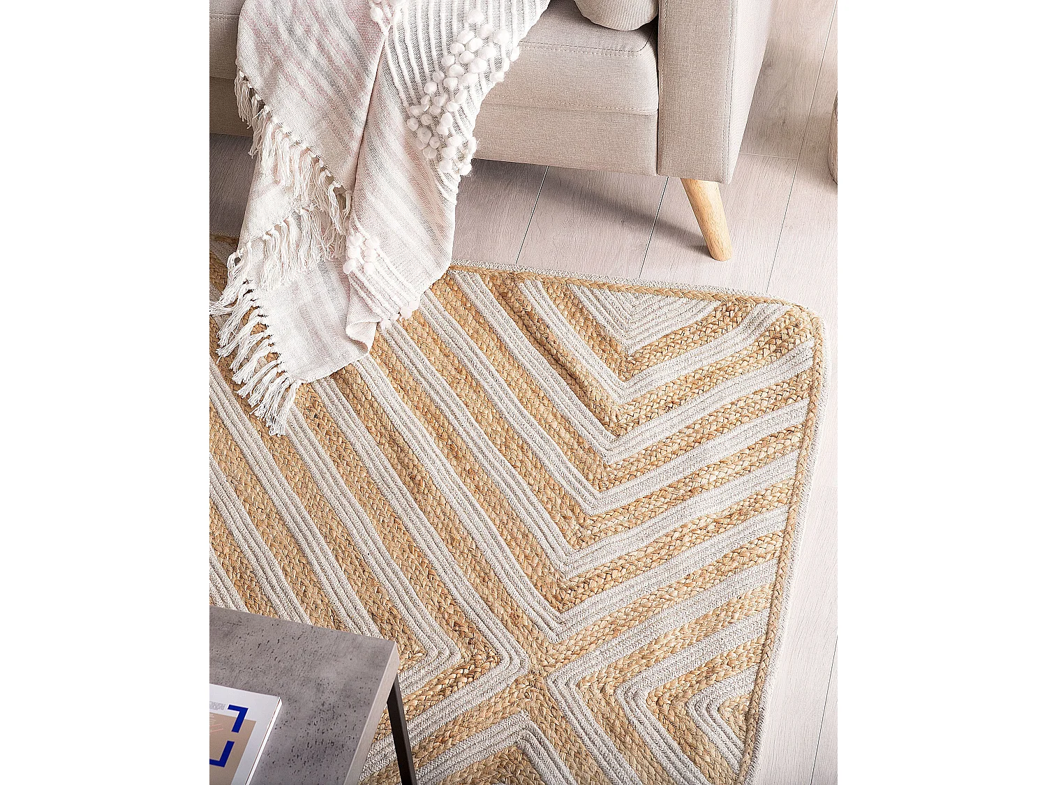 Vloerkleed PIRLI 140 x 200 cm Jute Beige