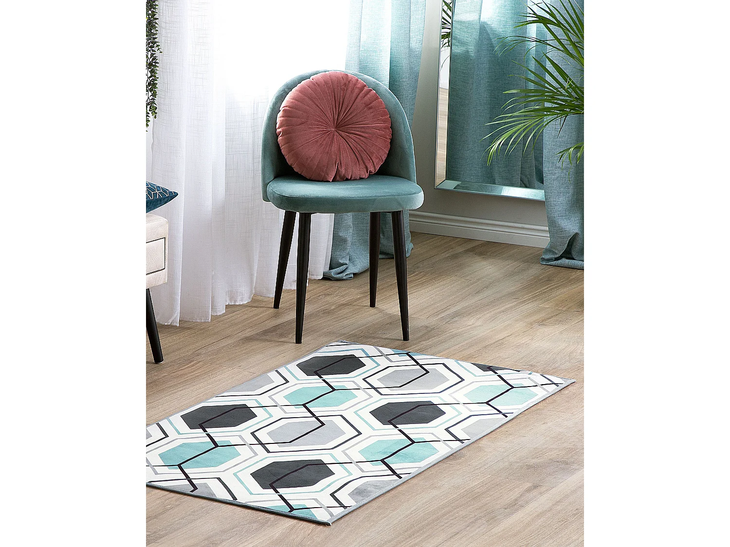 Vloerkleed polyester meerkleurig 80 x 150 cm GIRESUN