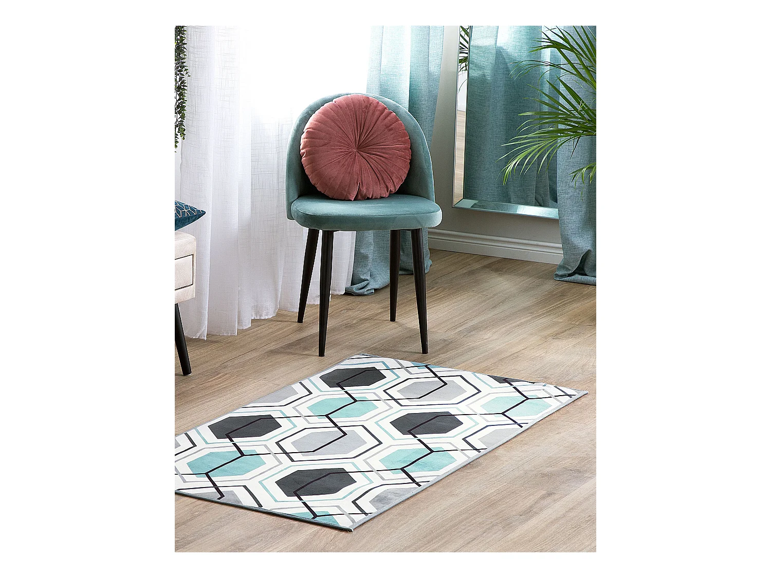 Vloerkleed polyester meerkleurig 80 x 150 cm GIRESUN